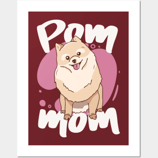 Pom Mom // Cute Pomeranian Mom Cartoon Posters and Art